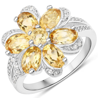7.92 Carat Genuine Citrine and White Topaz .925 Sterling Silver 3 Piece Jewelry Set (Ring, Earrings, and Pendant w/ Chain) Bids.com