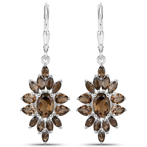 16.36 Carat Genuine Smoky Quartz .925 Sterling Silver 3 Piece Jewelry Set (Ring, Earrings, and Pendant w/ Chain) Bids.com