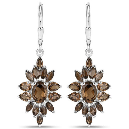 16.36 Carat Genuine Smoky Quartz .925 Sterling Silver 3 Piece Jewelry Set (Ring, Earrings, and Pendant w/ Chain) Bids.com