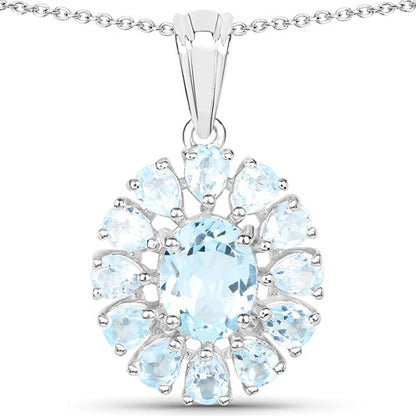 14.02 Carat Genuine Blue Topaz and White Topaz .925 Sterling Silver 3 Piece Jewelry Set (Ring, Earrings, and Pendant w/ Chain) Bids.com