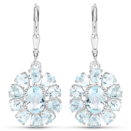 14.02 Carat Genuine Blue Topaz and White Topaz .925 Sterling Silver 3 Piece Jewelry Set (Ring, Earrings, and Pendant w/ Chain) Bids.com
