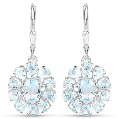 14.02 Carat Genuine Blue Topaz and White Topaz .925 Sterling Silver 3 Piece Jewelry Set (Ring, Earrings, and Pendant w/ Chain) Bids.com