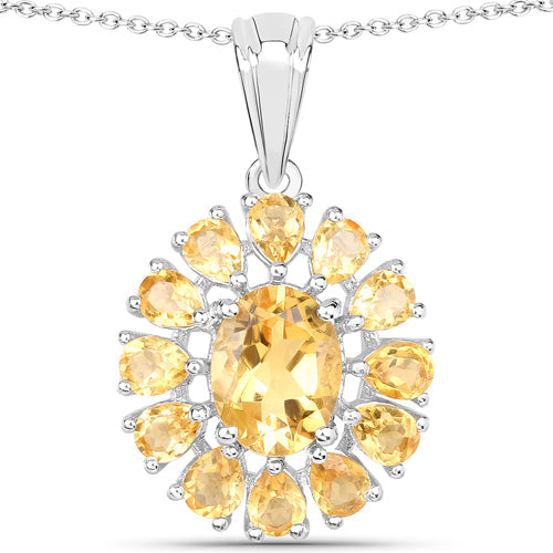 12.24 Carat Genuine Citrine and White Topaz .925 Sterling Silver 3 Piece Jewelry Set (Ring, Earrings, and Pendant w/ Chain) Bids.com