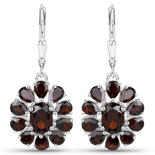 13.82 Carat Genuine Garnet and White Topaz .925 Sterling Silver 3 Piece Jewelry Set (Ring, Earrings, and Pendant w/ Chain) Bids.com