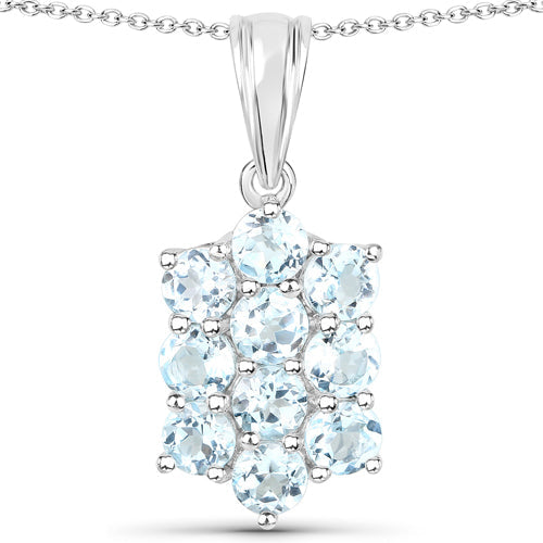 8.80 Carat Genuine Blue Topaz .925 Sterling Silver 3 Piece Jewelry Set (Ring, Earrings, and Pendant w/ Chain) Bids.com