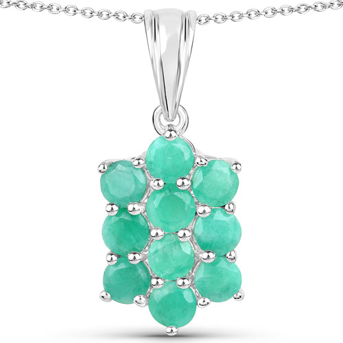 6.60 Carat Genuine Emerald .925 Sterling Silver 3 Piece Jewelry Set (Ring, Earrings, and Pendant w/ Chain) Bids.com