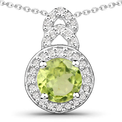 2.68 Carat Genuine Peridot and White Topaz .925 Sterling Silver Jewelry Set Bids.com
