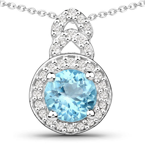 3.24 Carat Genuine Blue Topaz and White Topaz .925 Sterling Silver Jewelry Set Bids.com