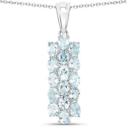 9.88 Carat Genuine Blue Topaz .925 Sterling Silver 3 Piece Jewelry Set (Ring, Earrings, and Pendant w/ Chain) Bids.com