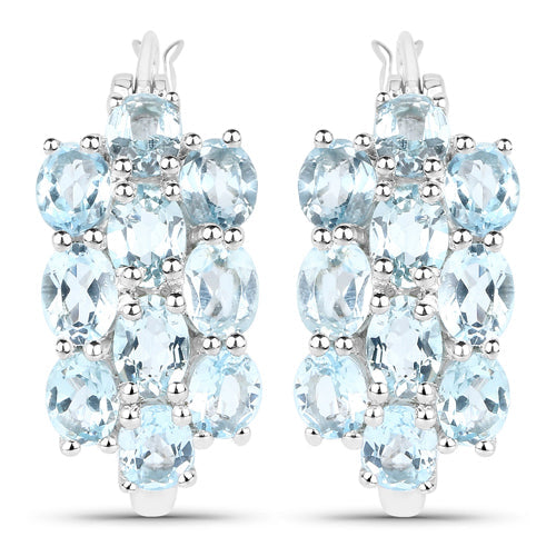 9.88 Carat Genuine Blue Topaz .925 Sterling Silver 3 Piece Jewelry Set (Ring, Earrings, and Pendant w/ Chain) Bids.com