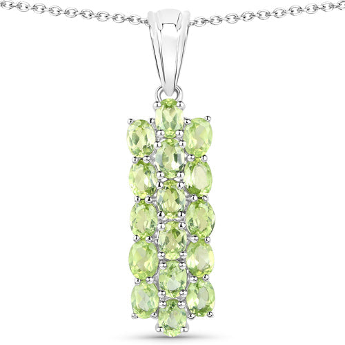 8.84 Carat Genuine Peridot .925 Sterling Silver 3 Piece Jewelry Set (Ring, Earrings, and Pendant w/ Chain) Bids.com