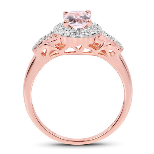 2.28 Carat Genuine Morganite and White Topaz .925 Sterling Silver 3 Piece Jewelry Set (Ring, Earrings, and Pendant w/ Chain) Bids.com