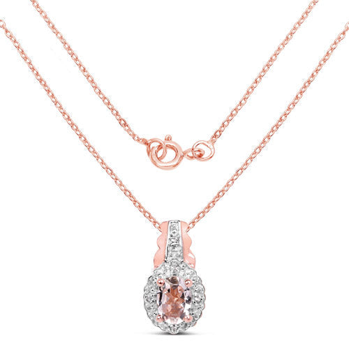 2.28 Carat Genuine Morganite and White Topaz .925 Sterling Silver 3 Piece Jewelry Set (Ring, Earrings, and Pendant w/ Chain) Bids.com