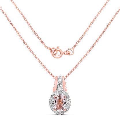 2.28 Carat Genuine Morganite and White Topaz .925 Sterling Silver 3 Piece Jewelry Set (Ring, Earrings, and Pendant w/ Chain) Bids.com