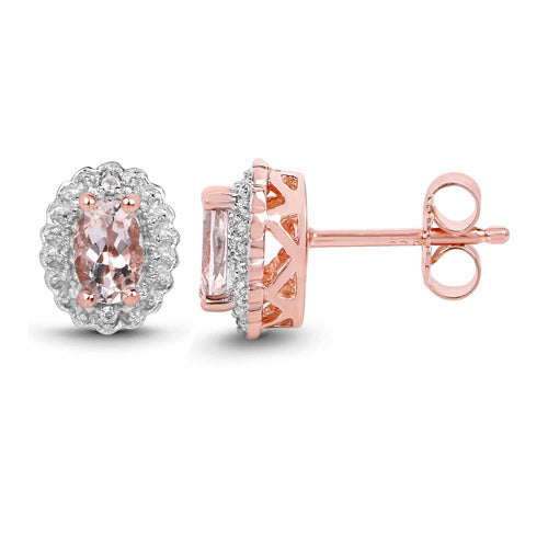2.28 Carat Genuine Morganite and White Topaz .925 Sterling Silver 3 Piece Jewelry Set (Ring, Earrings, and Pendant w/ Chain) Bids.com