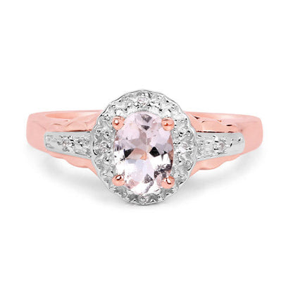 2.28 Carat Genuine Morganite and White Topaz .925 Sterling Silver 3 Piece Jewelry Set (Ring, Earrings, and Pendant w/ Chain) Bids.com