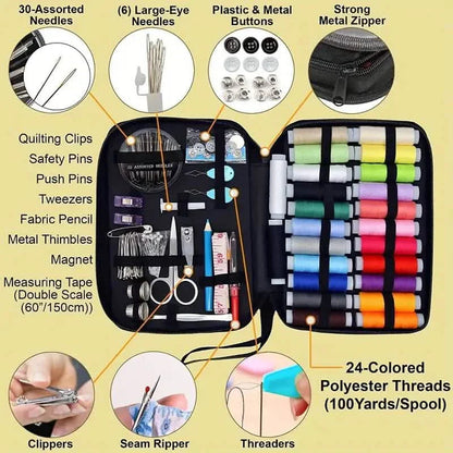 Sewing Kit With 100 Sewing Supplies And Accessories - 24-Color Threads DailySale