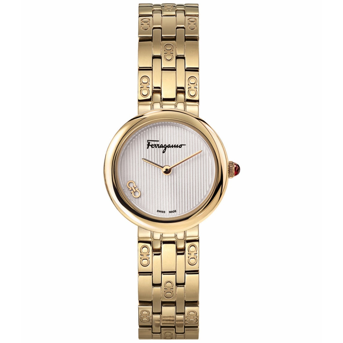 Salvatore Ferragamo Women's Gold Steel Silver Dial Bids.com