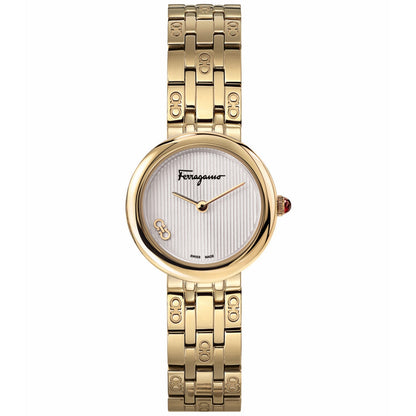Salvatore Ferragamo Women's Gold Steel Silver Dial Bids.com