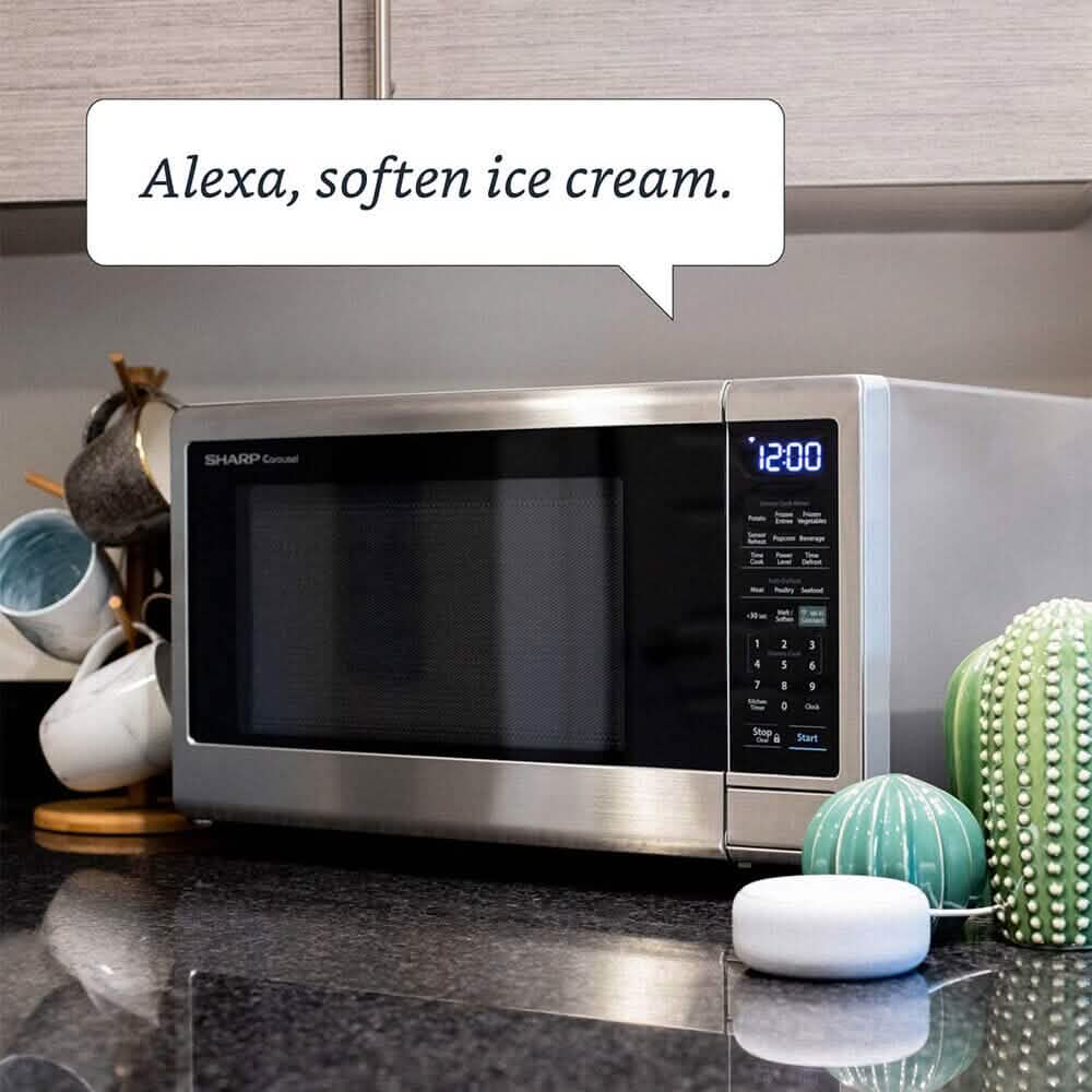 Sharp 1.4-Cu. Ft. Countertop Microwave with Alexa-Enabled Controls DailySale