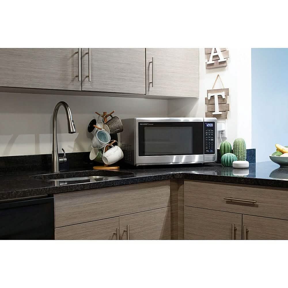 Sharp 1.4-Cu. Ft. Countertop Microwave with Alexa-Enabled Controls DailySale