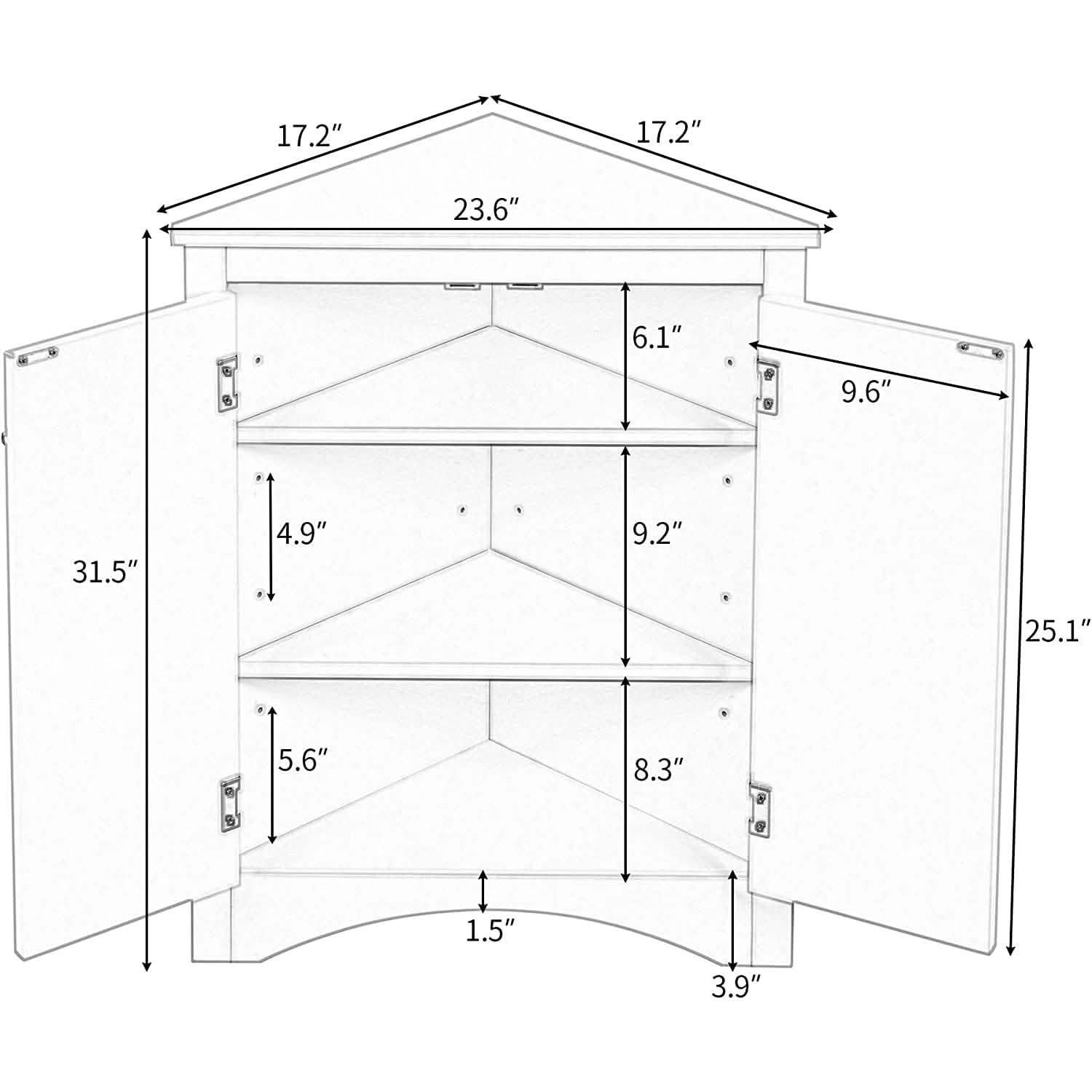 Shelf Corner Locker Triangle Corner Cabinet DailySale