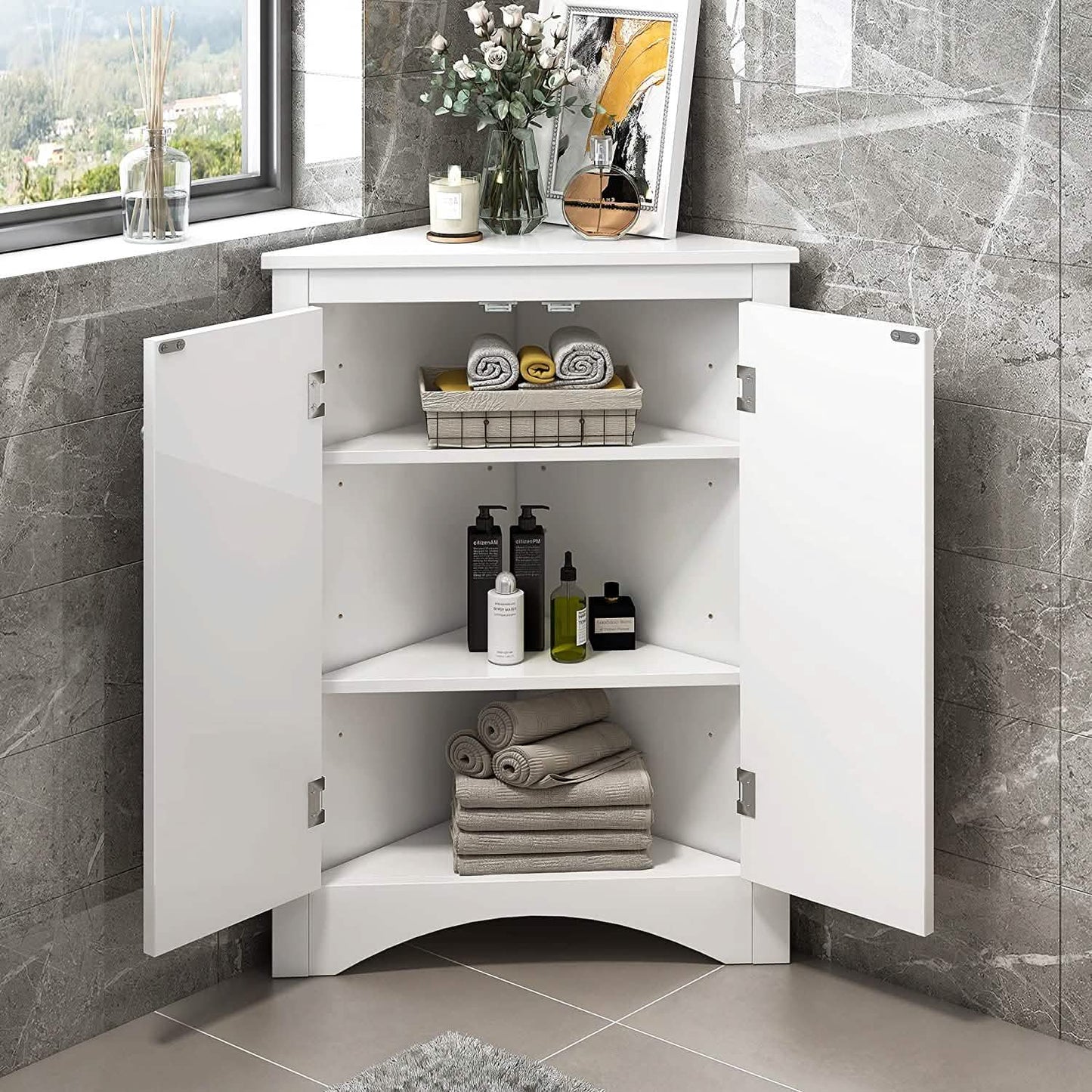 Shelf Corner Locker Triangle Corner Cabinet DailySale
