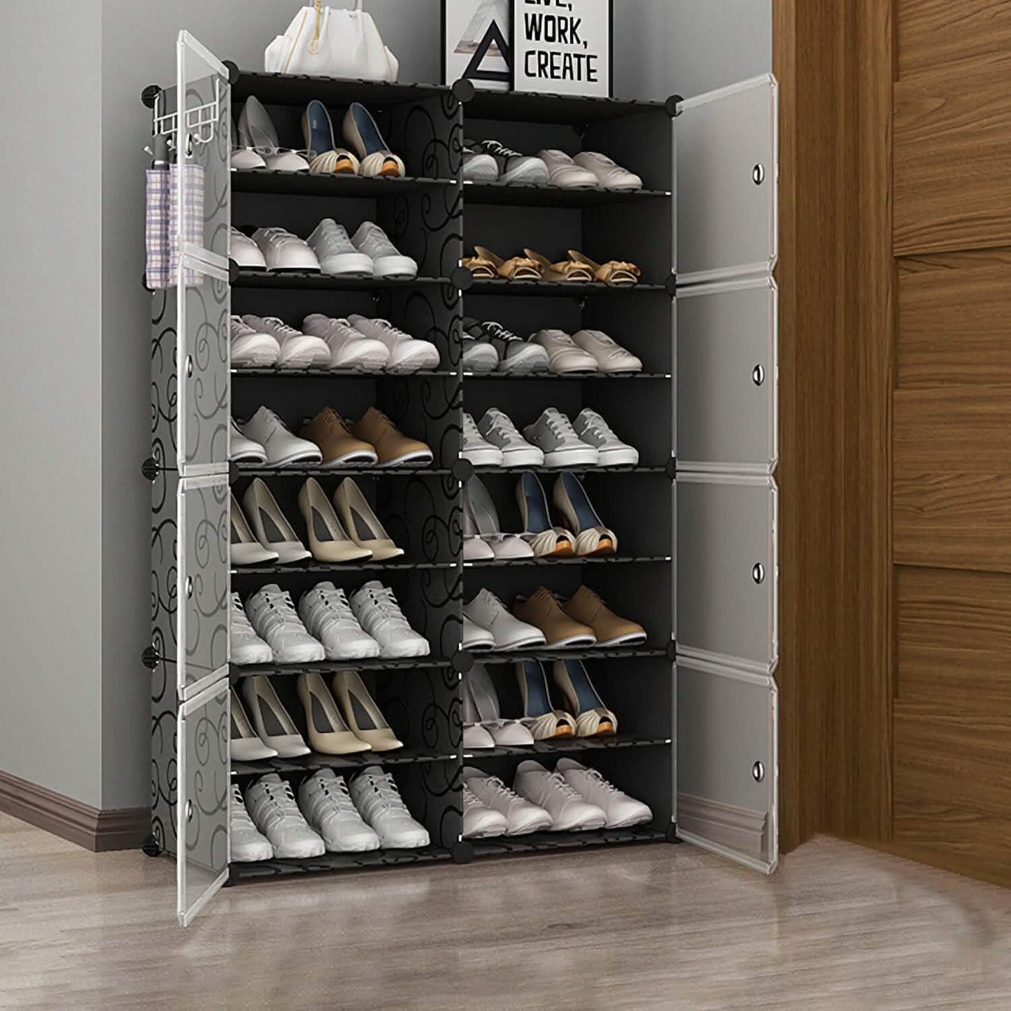 Shoe Rack Organizer with Transparent Doors DailySale