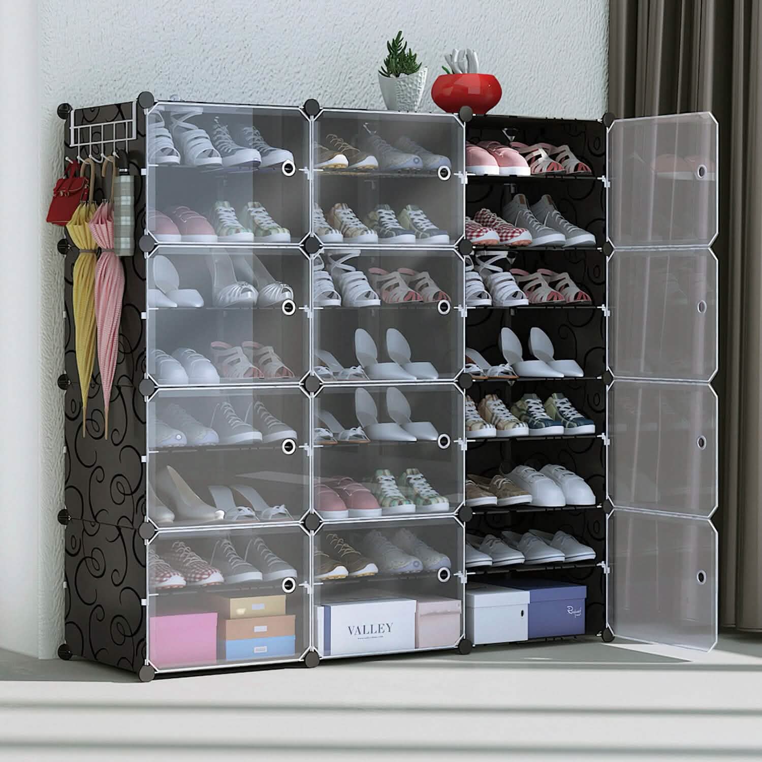Shoe Rack Organizer with Transparent Doors DailySale