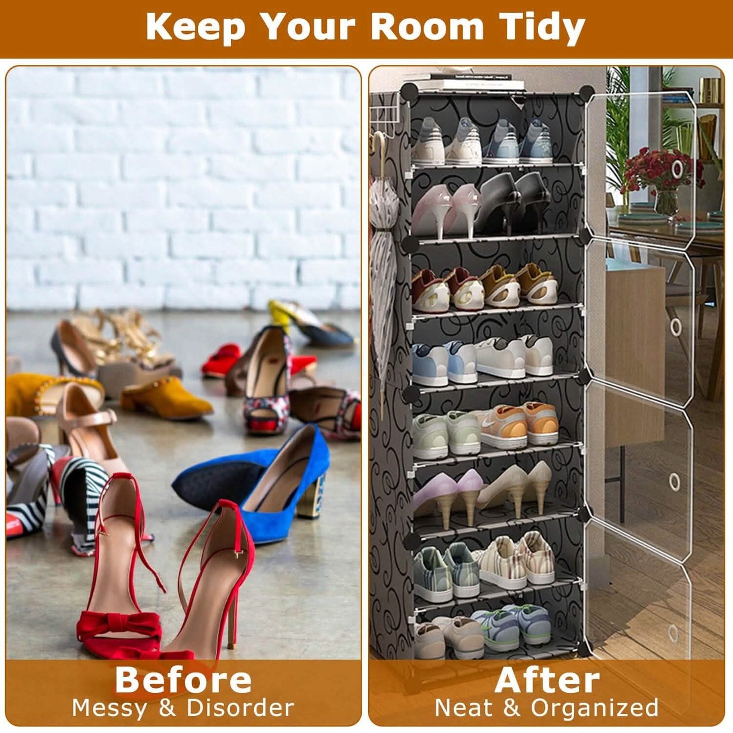 Shoe Rack Organizer with Transparent Doors DailySale