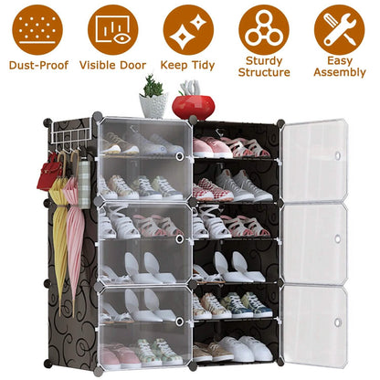 Shoe Rack Organizer with Transparent Doors DailySale