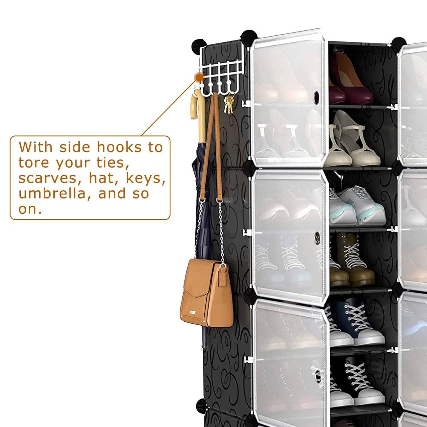 Shoe Rack Organizer with Transparent Doors DailySale