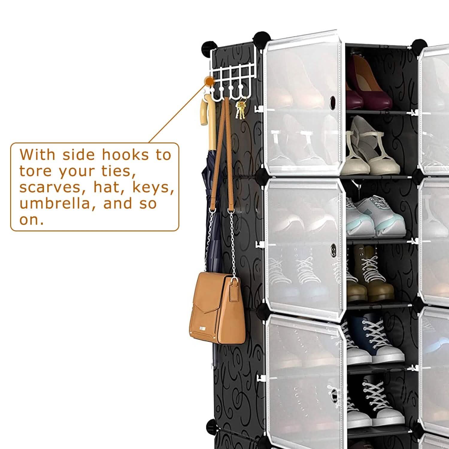 Shoe Rack Organizer with Transparent Doors DailySale