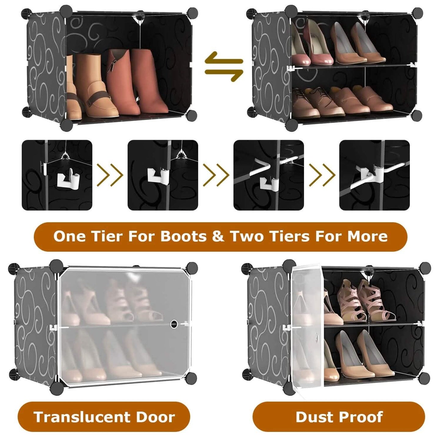 Shoe Rack Organizer with Transparent Doors DailySale