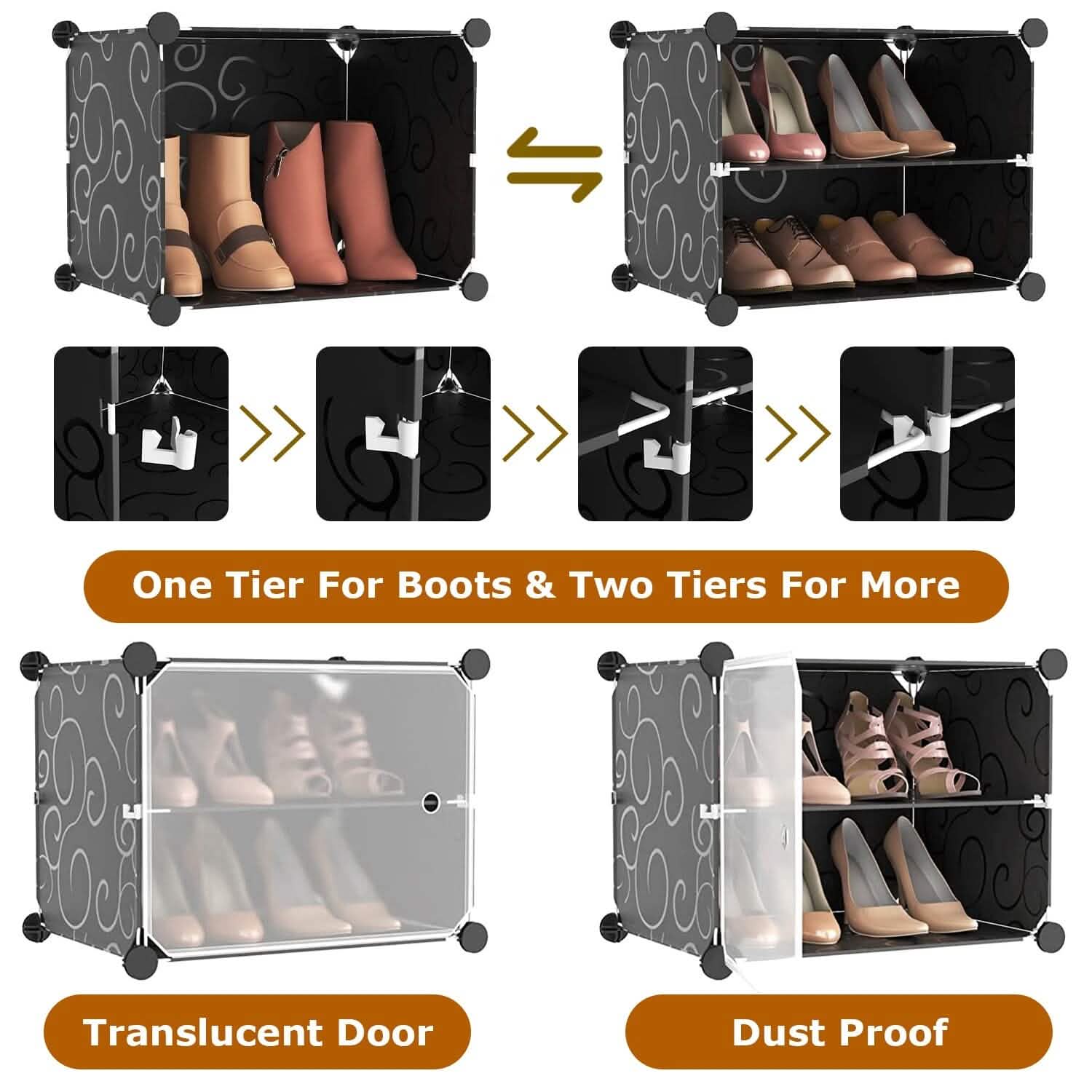 Shoe Rack Organizer with Transparent Doors DailySale