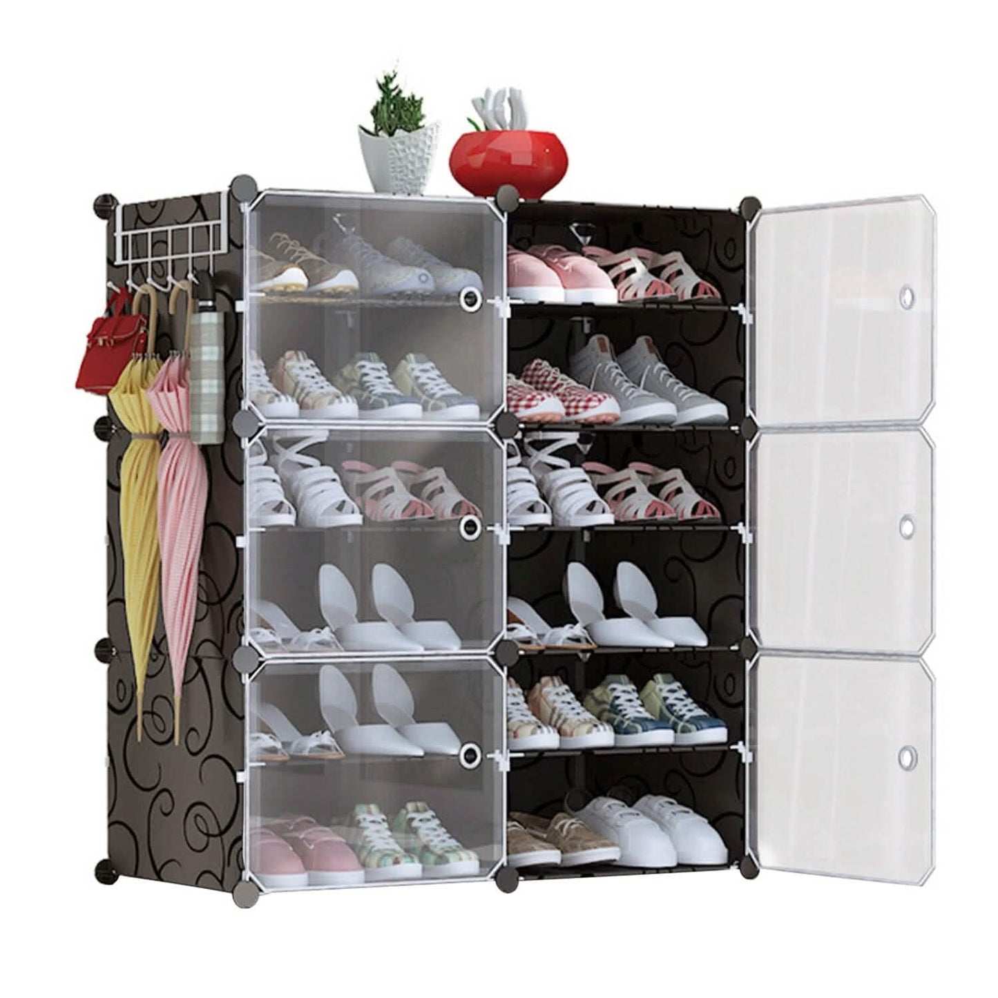 Shoe Rack Organizer with Transparent Doors DailySale