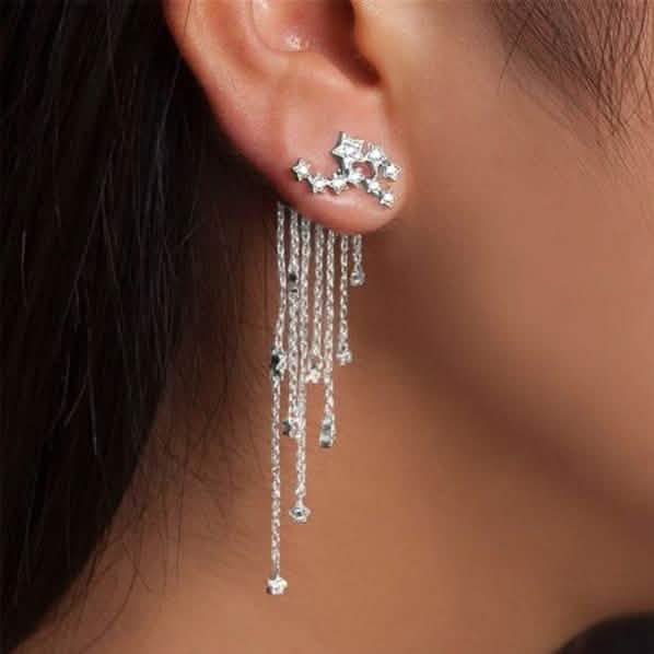 Shooting Star Rhinestone Long Tassels Earrings DailySale