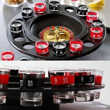 Shot Glass Roulette Set Novelty Drinking Game with 16 Shot Glasses DailySale