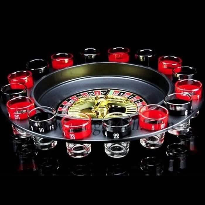 Shot Glass Roulette Set Novelty Drinking Game with 16 Shot Glasses DailySale