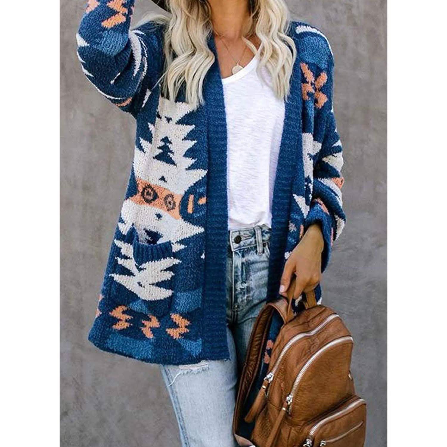 Sidefeel Women Open Front Cardigan Sweater Button Down Knit Sweater Coat DailySale