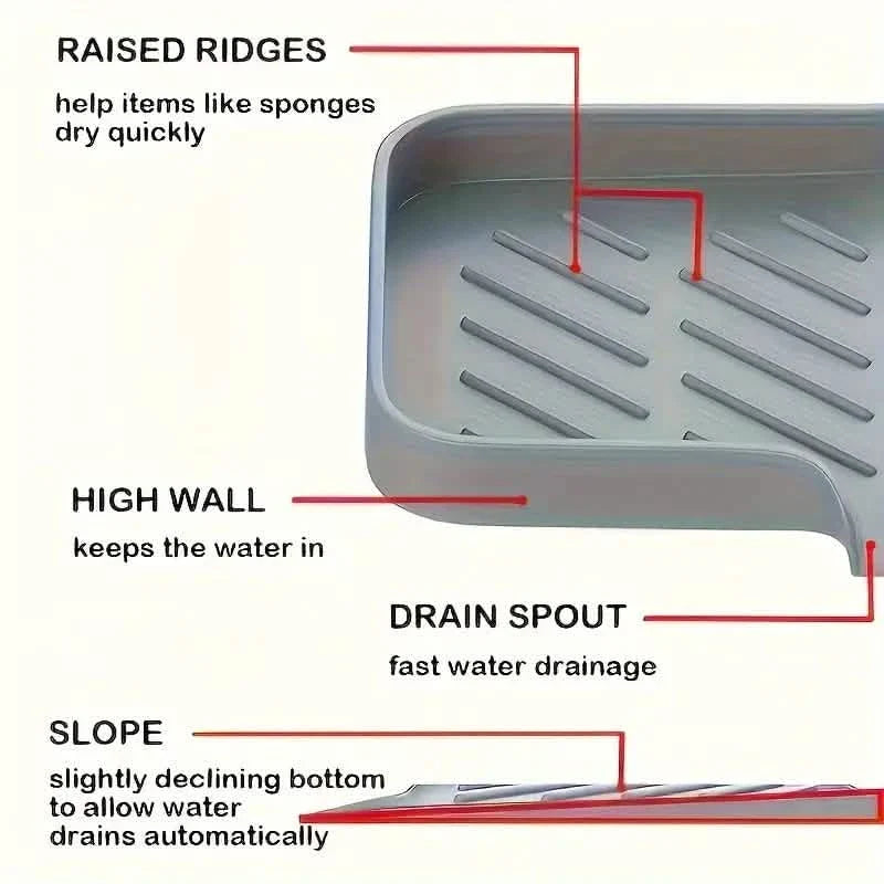 Silicone Sink Organizer Tray – Non-Food Contact Soap Holder DailySale