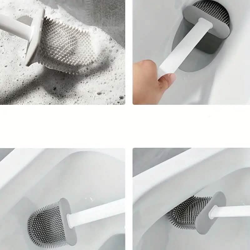 Silicone Toilet Brush with Long Holder Set DailySale