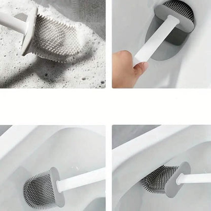 Silicone Toilet Brush with Long Holder Set DailySale