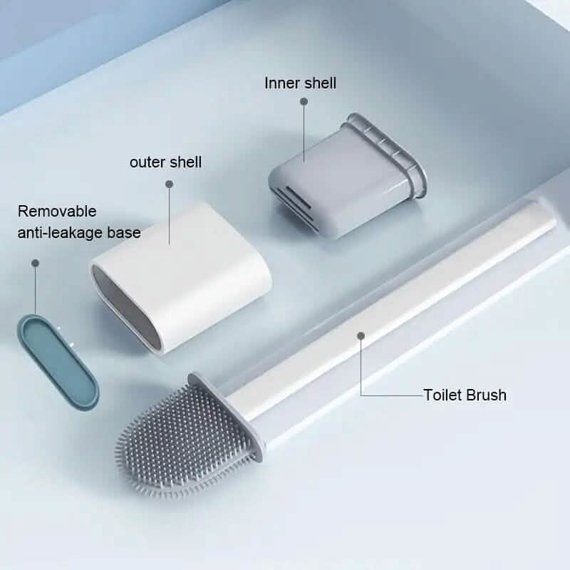 Silicone Toilet Brush with Long Holder Set DailySale