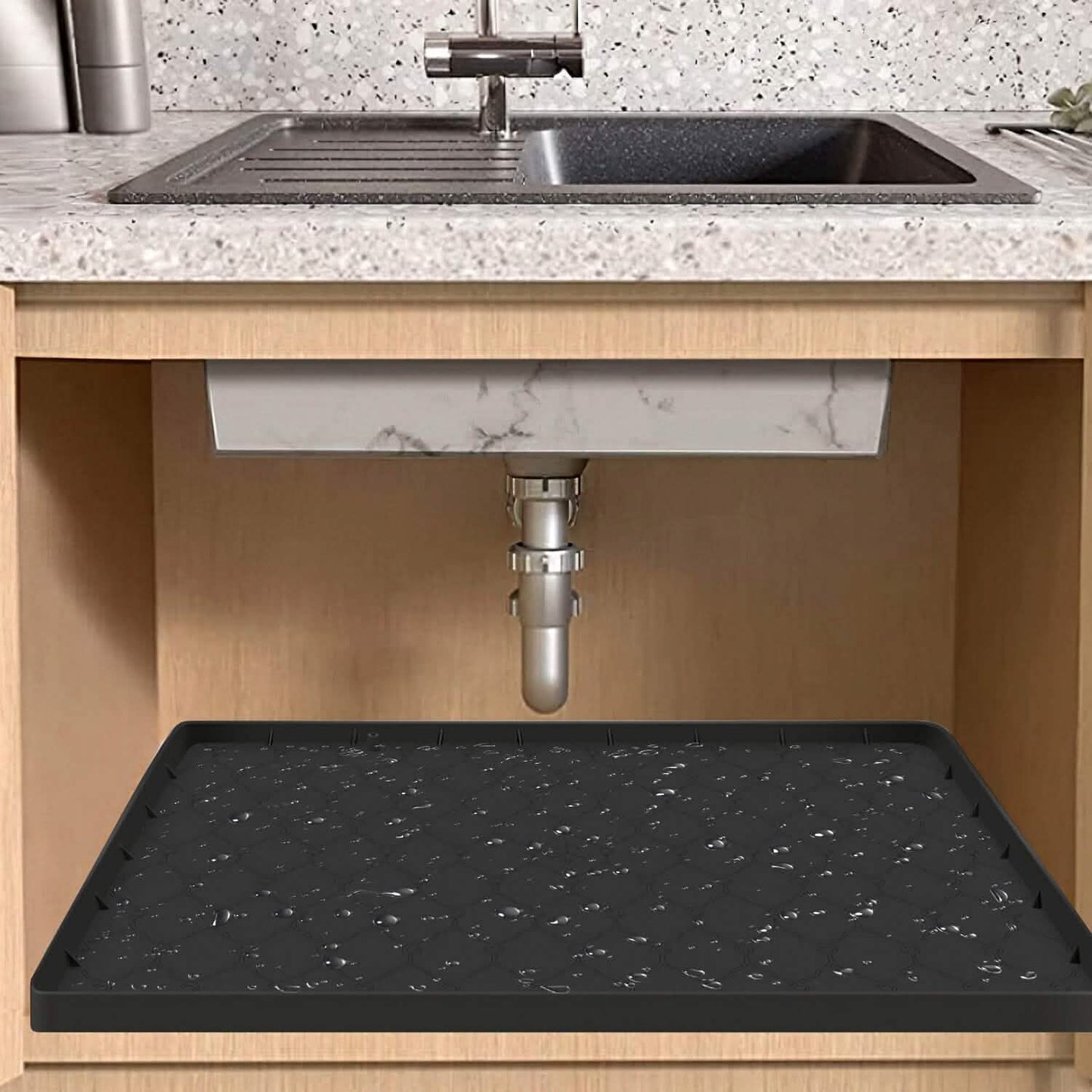 Silicone Under Sink Mat Liner with Drain Hole DailySale