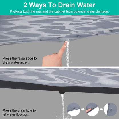 Silicone Under Sink Mat Liner with Drain Hole DailySale