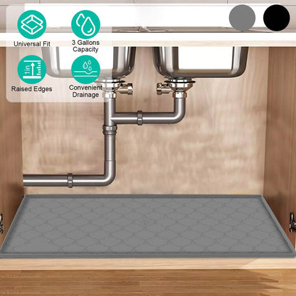 Silicone Under Sink Mat Liner with Drain Hole DailySale