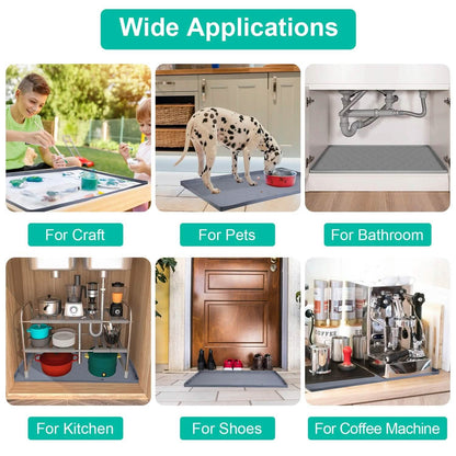 Silicone Under Sink Mat Liner with Drain Hole DailySale