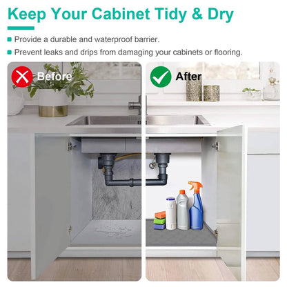 Silicone Under Sink Mat Liner with Drain Hole DailySale