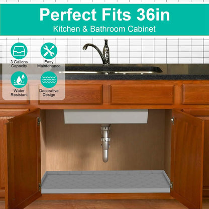 Silicone Under Sink Mat Liner with Drain Hole DailySale